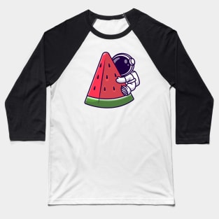 Cute Astronaut Hug Watermelon Cartoon Baseball T-Shirt